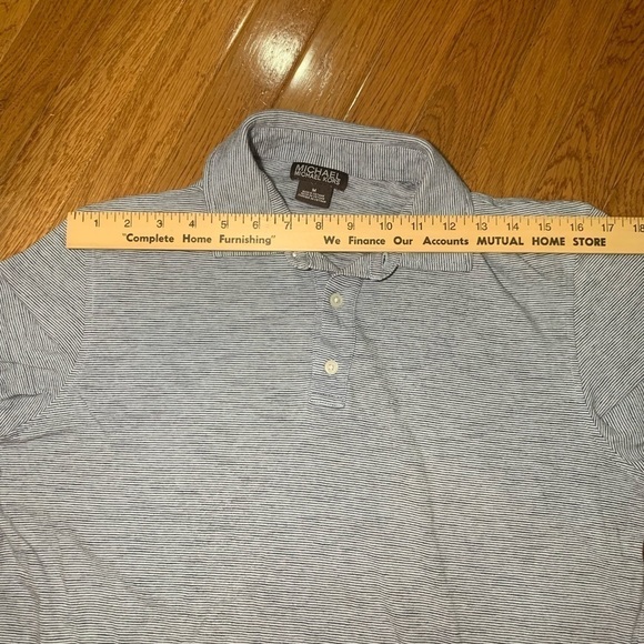 Michael Kors Polo Shirt, men’s size medium blue stripes - Picture 11 of 11